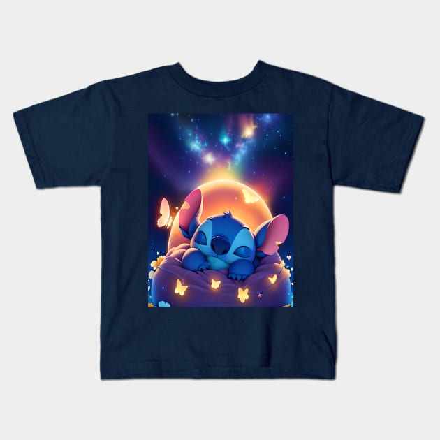 stitch dreamland Kids T-Shirt by cloudart2868